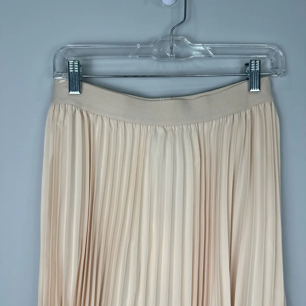 Grace Karin Cream Pleated Pull On Lined Skirt XL NWT NEW